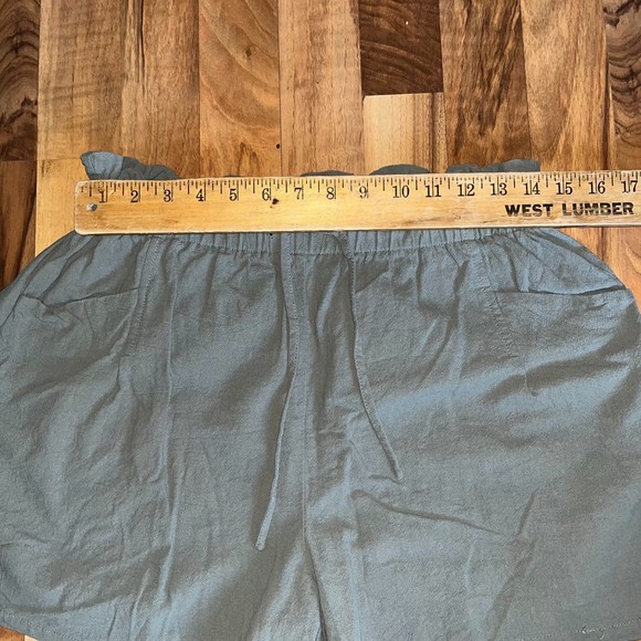 Emery Rose Dusty Green Paper Bag Cinch Flowy Shorts Women's L - Picture 4 of 7